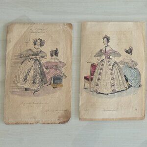 SET OF FOUR ANTIQUE 1834-1835 FASHION PRINTS